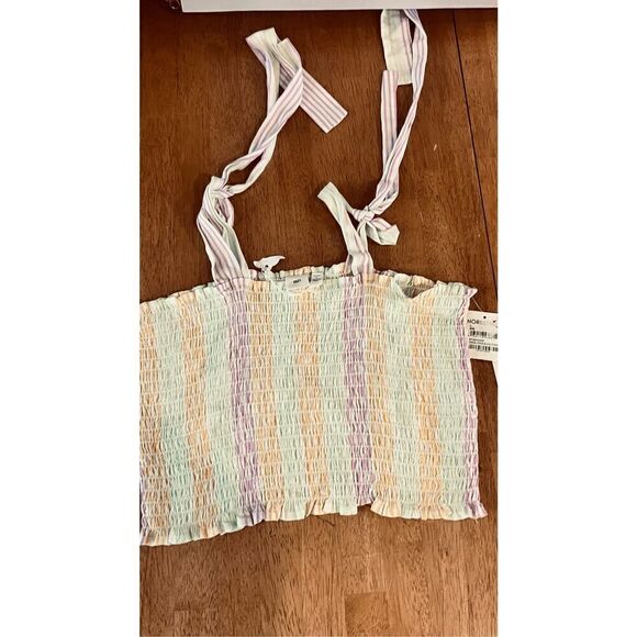 BP BLOCK STRIPE HALTER TOP LOUNGE TOP SIZE L NEW - Picture 1 of 9